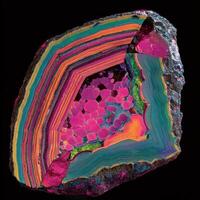 A Microscopic View Of Agate Revealing Kaleidoscopic Colors photo