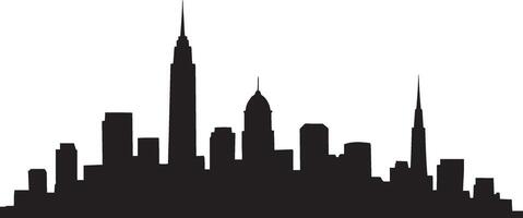 Tall buildings skyline silhouette architecture black vector