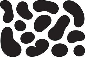 Abstract organic shapes black white fluid blobs vector