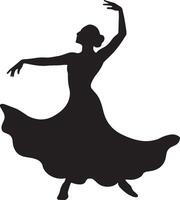 Dancer silhouette elegant pose elegance black vector