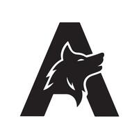 Wolf Head Within Letter A animal vector