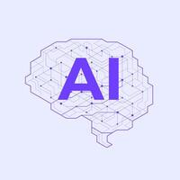 Artificial Intelligence computing concept. Artificial intelligence brain futuristic digital. illustration. vector