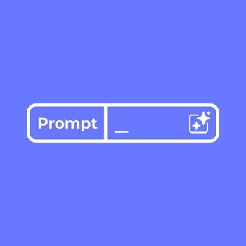 Generative Artificial Intelligence prompt bar user interface isolated on blue background. vector