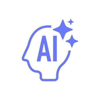 artificial inteligencia cabeza con brillar estrella icono. artificial inteligencia diseño presentando un humano cabeza icono. vector