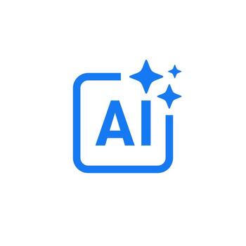 azul artificial inteligencia generado símbolo. artificial inteligencia icono. vector