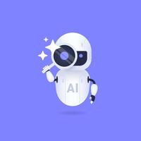 Innovative robotic cartoon character exploring concepts of artificial intelligence and technology in a modern graphic design. vector