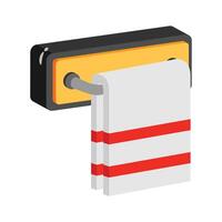 A modern 2d icon of mounted towel rack vector