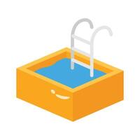 Grab this 2d icon of luxury swimming pool vector