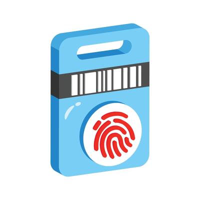Check out this 2d icon of biometric keycard