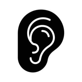 Ready to use glyph icon of human ear structure vector