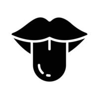 A customizable glyph icon of human tongue organ vector