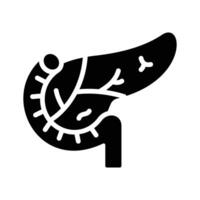 A modern glyph icon of pancreas internal organ vector