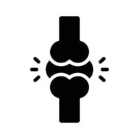 Visually appealing glyph icon of knee joint bones vector