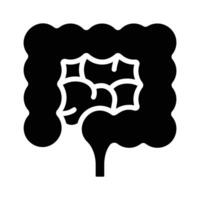 A customizable glyph icon of intestine digestive organ vector