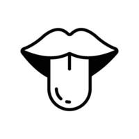 A customizable glyph icon of human tongue organ. vector