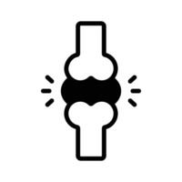 Visually appealing glyph icon of knee joint bones. vector