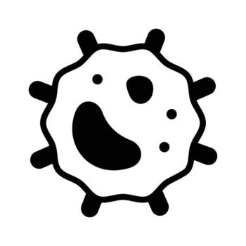 Visually engaging glyph icon of virus microbe structure. vector