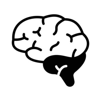 An editable glyph icon of brainstem nervous system. vector