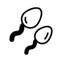 Visually appealing glyph icon of male sperms. vector