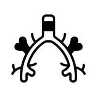Grab this glyph icon of bronchus system. vector