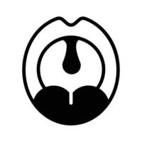 Premium glyph icon of open mouth tonsils. vector