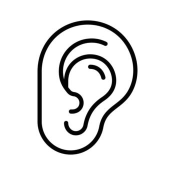 Ready to use linear icon of human ear structure vector