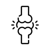 Visually appealing linear icon of knee joint bones vector