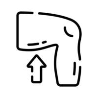 A premium outline icon of lower human thigh vector