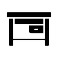 A stylish glyph icon of modern computer table vector