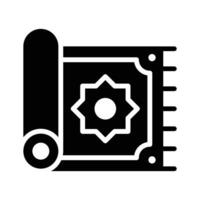 A customizable glyph icon of rolled home carpet vector