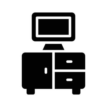 bien diseñado glifo icono de lcd monitor mesa vector