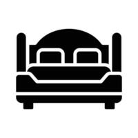 A premium glyph icon of comfortable home bed vector