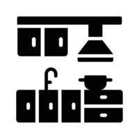 A modern glyph icon of functional home kitchen vector