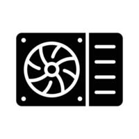 A compact glyph icon of mounted ac unit vector