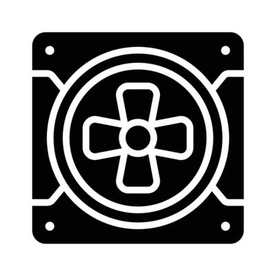 A sleek glyph icon of kitchen exhaust vent