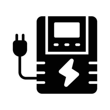 A utility glyph icon of electric usage meter vector