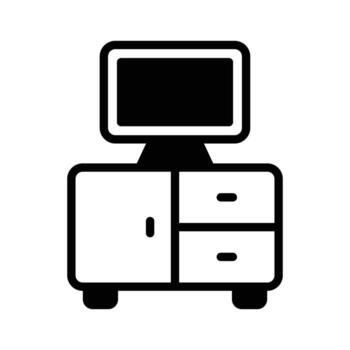 bien diseñado glifo icono de lcd monitor mesa. vector