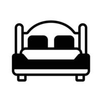 A premium glyph icon of comfortable home bed. vector