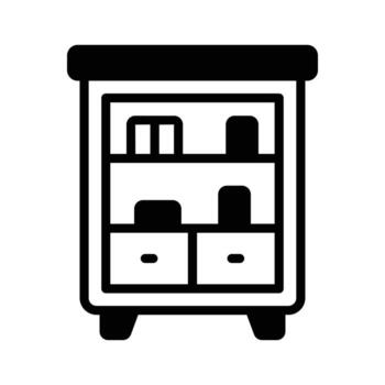 Get a glimpse of this glyph icon of bookshelf. vector