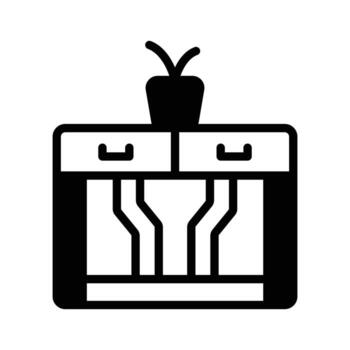 A visually engaging glyph icon of console table. vector