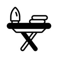 Grab this glyph icon of standing ironing board. vector
