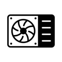 A compact glyph icon of mounted ac unit. vector