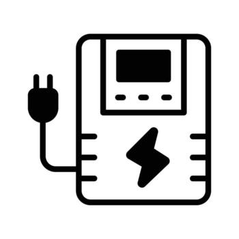 A utility glyph icon of electric usage meter. vector