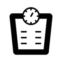 A clean glyph icon of digital weight scale. vector