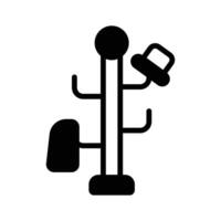 A neat glyph icon of wooden coat rack. vector
