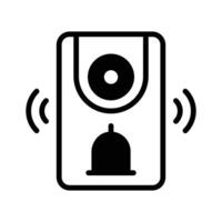 A techy glyph icon of wireless smart bell. vector