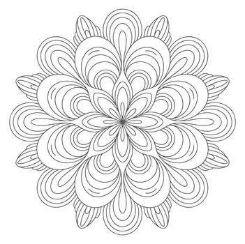 Gray Scale Mandala Circular Pattern Design vector