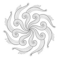 Gray Scale Swirling Spiral Mandala Design vector