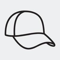 Clean Line Art of a Baseball Hat in Side View vector