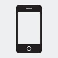 Simple black smartphone icon vector